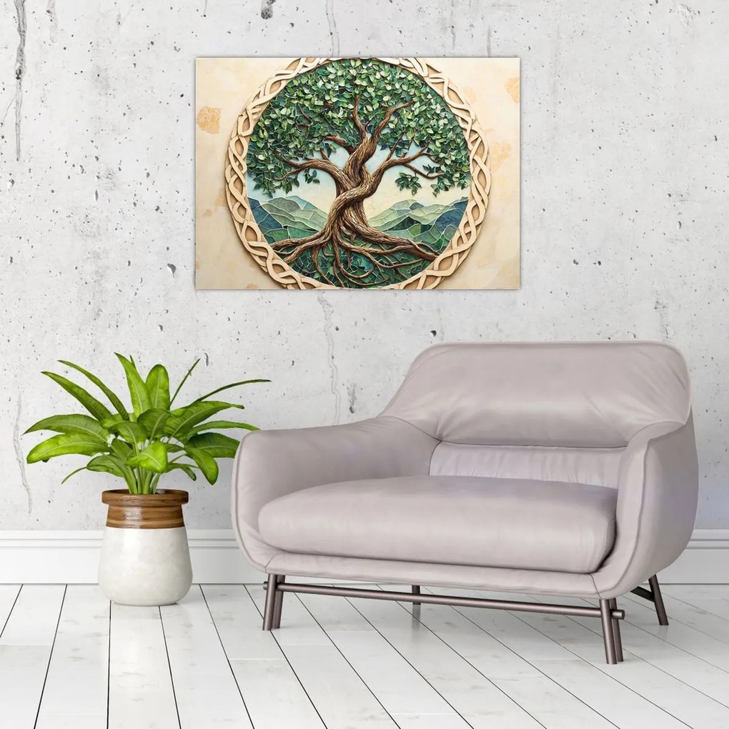 Kép – Fonott életfa (70x50 cm)