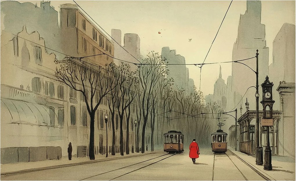 Fali fotótapéta előszoba konyhába Városi szimmetria 416x254 Ragasztó