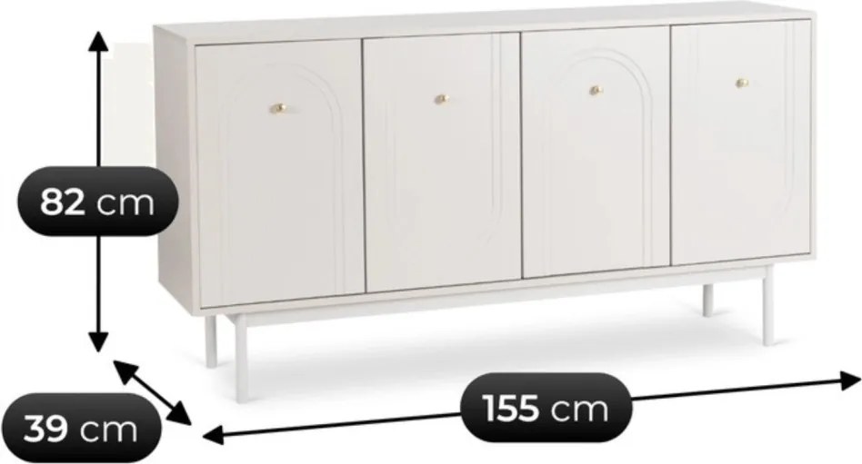 Komód 155 cm, kasmír színben MARLEN