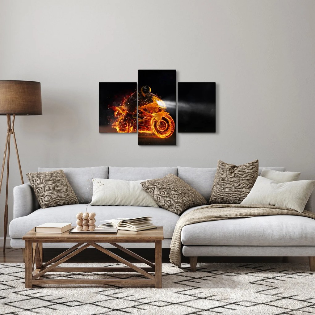 Kép - Motoros lángokkal (90x60 cm)