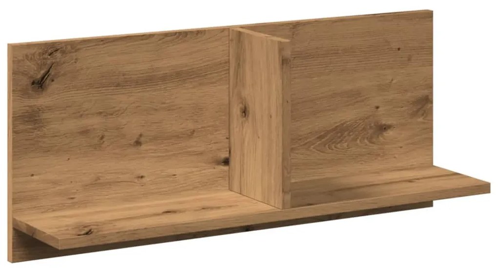 kézműves tölgy színű szerelt fa faliszekrény 70 x 16,5 x 30 cm