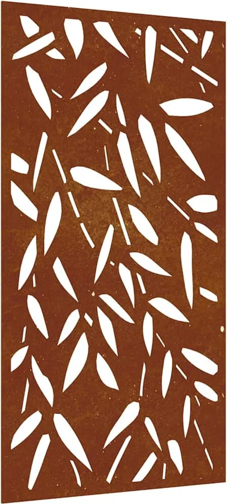 vidaXL bambuszlevél-mintás corten acél kerti faldísz 105 x 55 cm