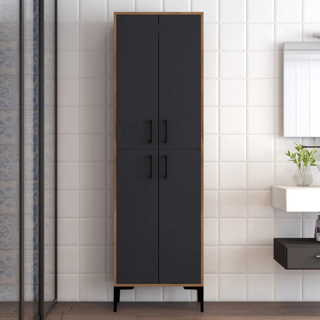 Tároló szekrény Berlin A - Walnut, Anthracite