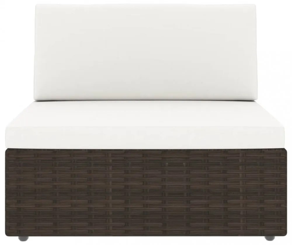 9 részes barna polyrattan kerti ülőgarnitúra párnákkal