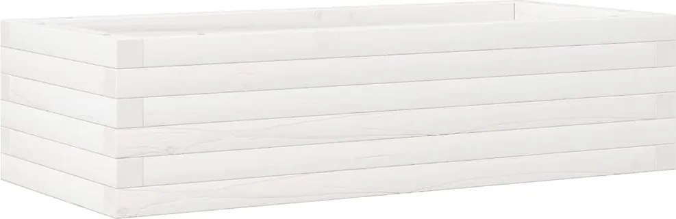 vidaXL fehér tömör fenyőfa kerti virágláda 90 x 40 x 23 cm