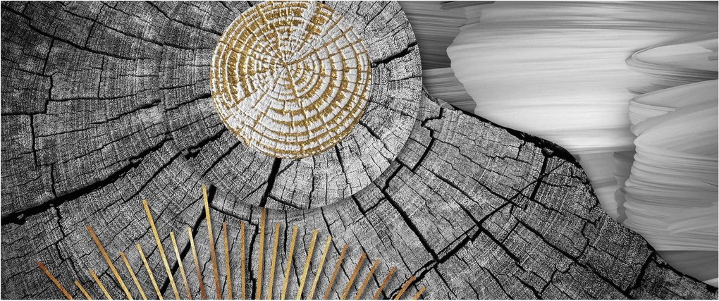 Kép - A fa törzse kollázsban (120x50 cm)
