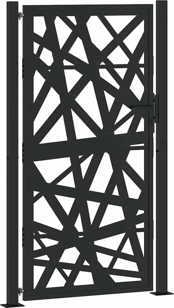 vidaXL fekete acél kerti kapu 100x175 cm világítással