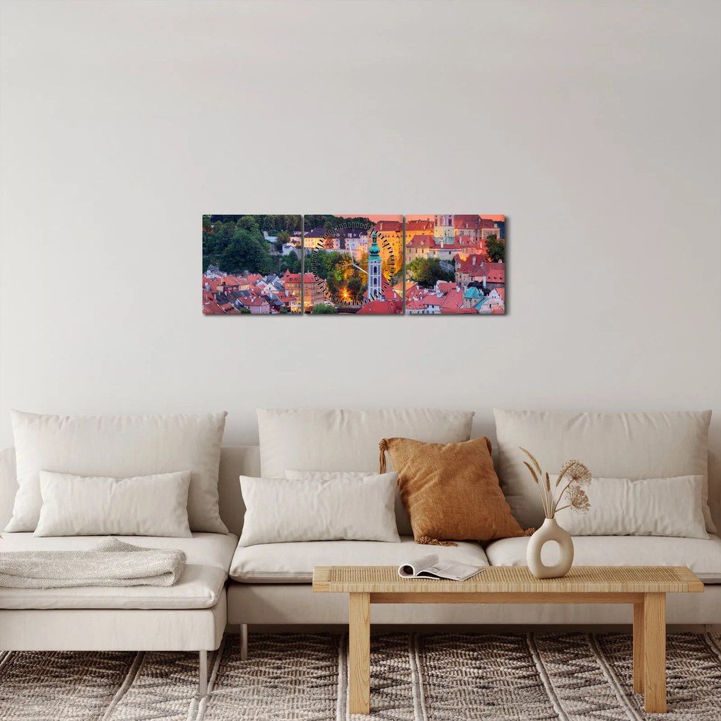 Kép - Český Krumlov (órával) (90x30 cm)