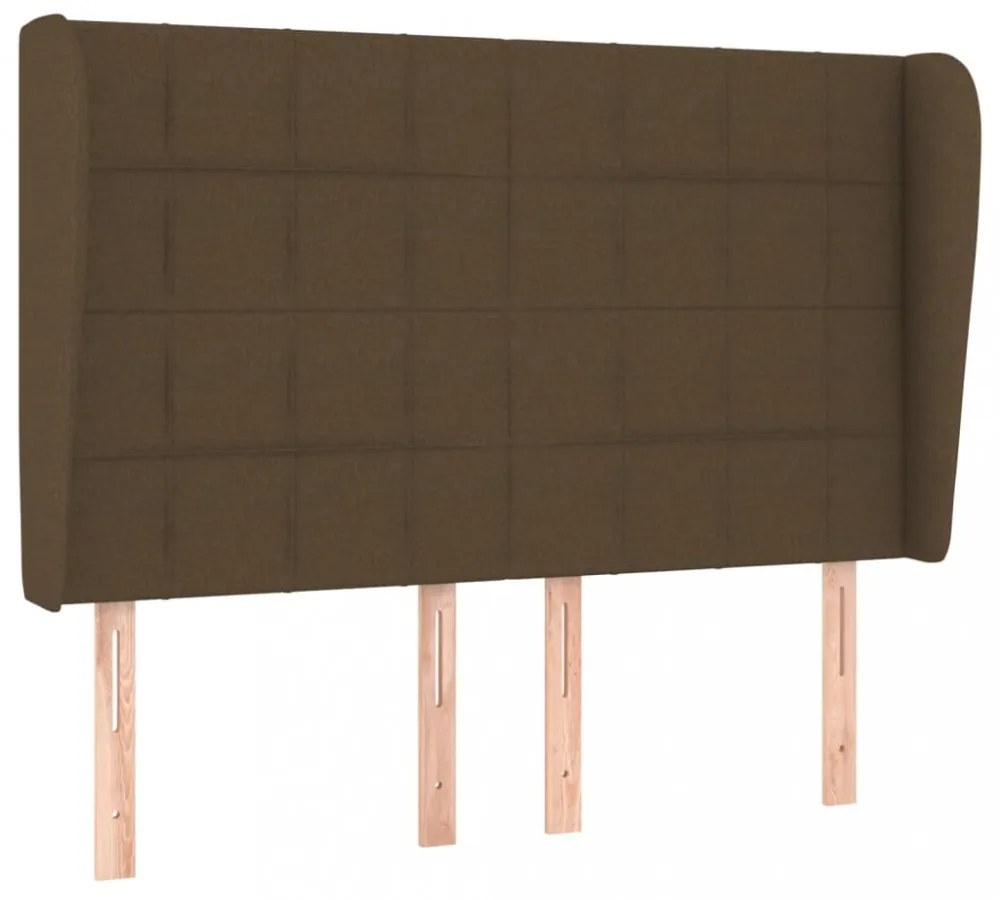 sötétbarna szövet fejtámla szárnyakkal 147 x 23 x 118/128 cm