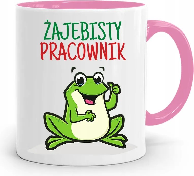 Munkavállalóknak Rózsaszín Békás Munkás Bögre fényképes nyomtatással