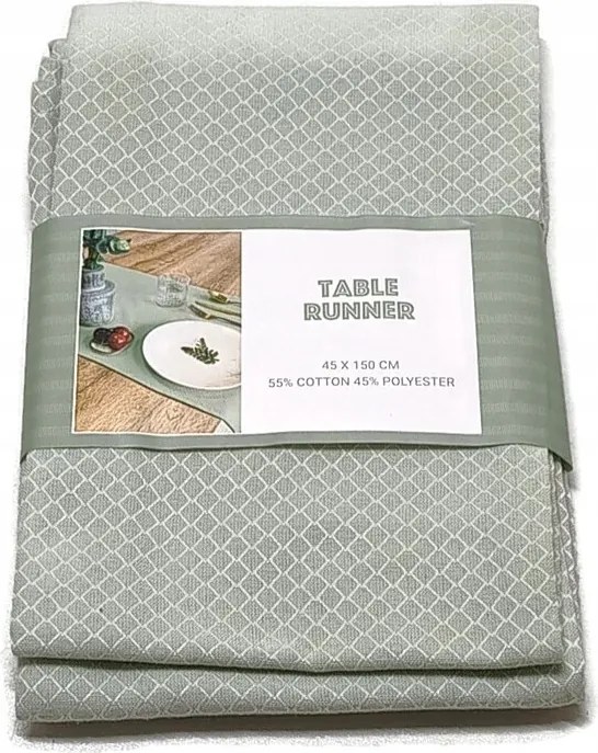 Kockás asztali futó 45 cm x 150 cm zöld