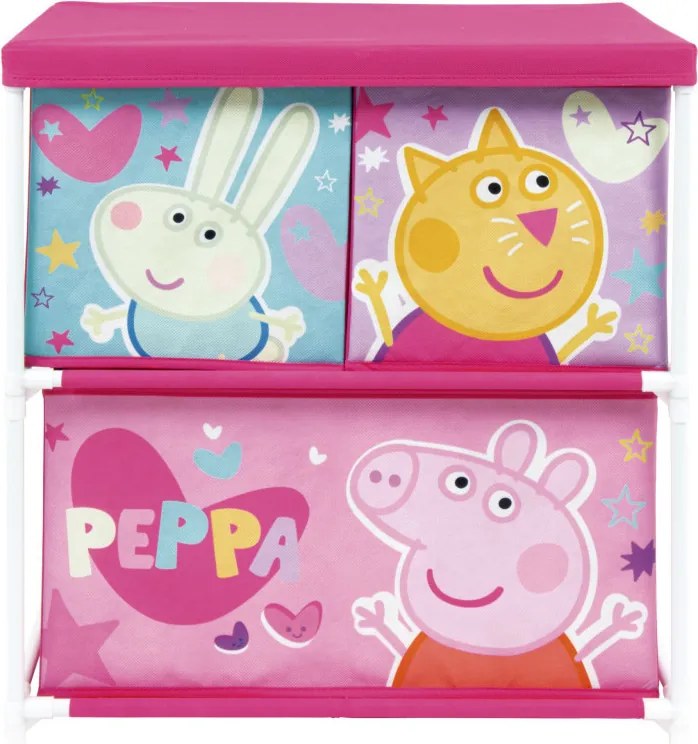 Peppa malac Friends játéktároló állvány 3 rekeszes 53x30x60 cm