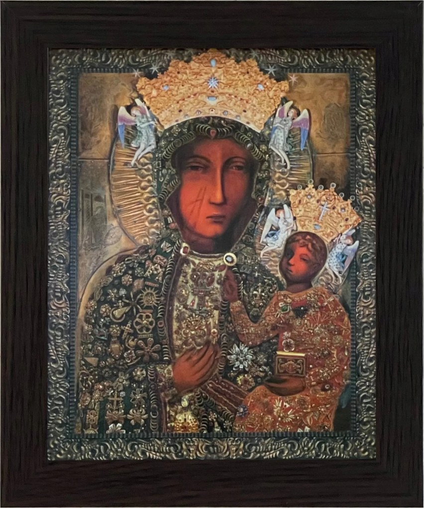 Vászonkép 30x25 Szűz Mária Wenge Keret