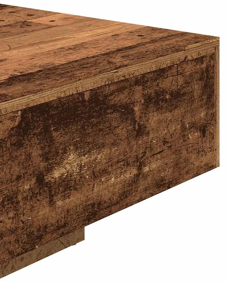 antik fa színű szerelt fa dohányzóasztal 85 x 55 x 31 cm