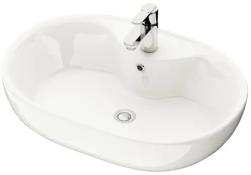 BATH DELUXE 06-060-08-11-00 - Munkalapra helyezhető mosdó TROMSO 59,5x41 cm kerámia/fehér
