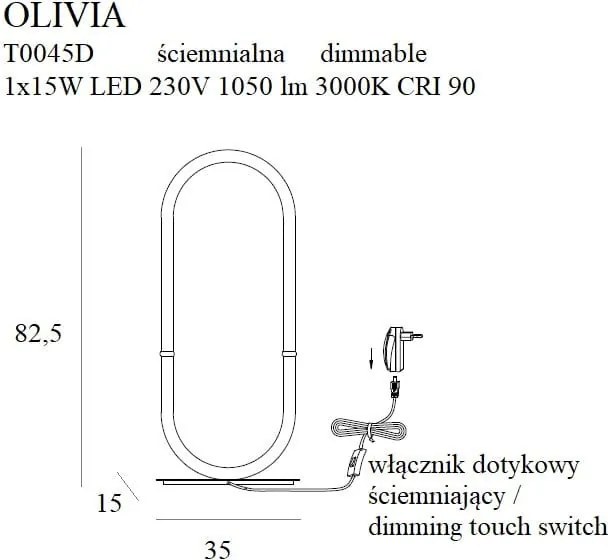 Asztali Lámpa Arany OLIVIA MAXLIGHT T0045D