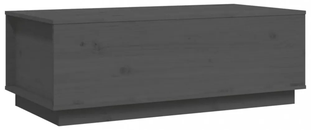 szürke tömör fenyőfa dohányzóasztal 100 x 50 x 35 cm