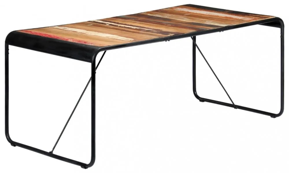 tömör újrahasznosított fa étkezőasztal 180 x 90 x 76 cm