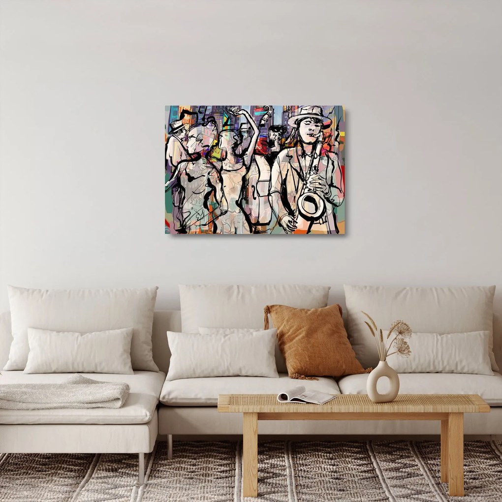Kép - Jazz éjszaka (üvegen) (70x50 cm)