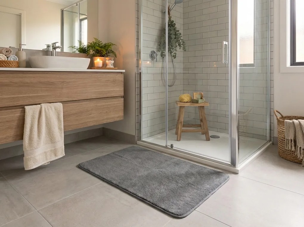 Fürdőszobai előszőnyeg TRIVORA 60x100 cm sötétszürke