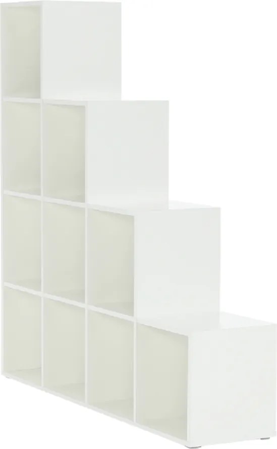 könyvespolc piramis, fehér, laminált DTD, NORAH