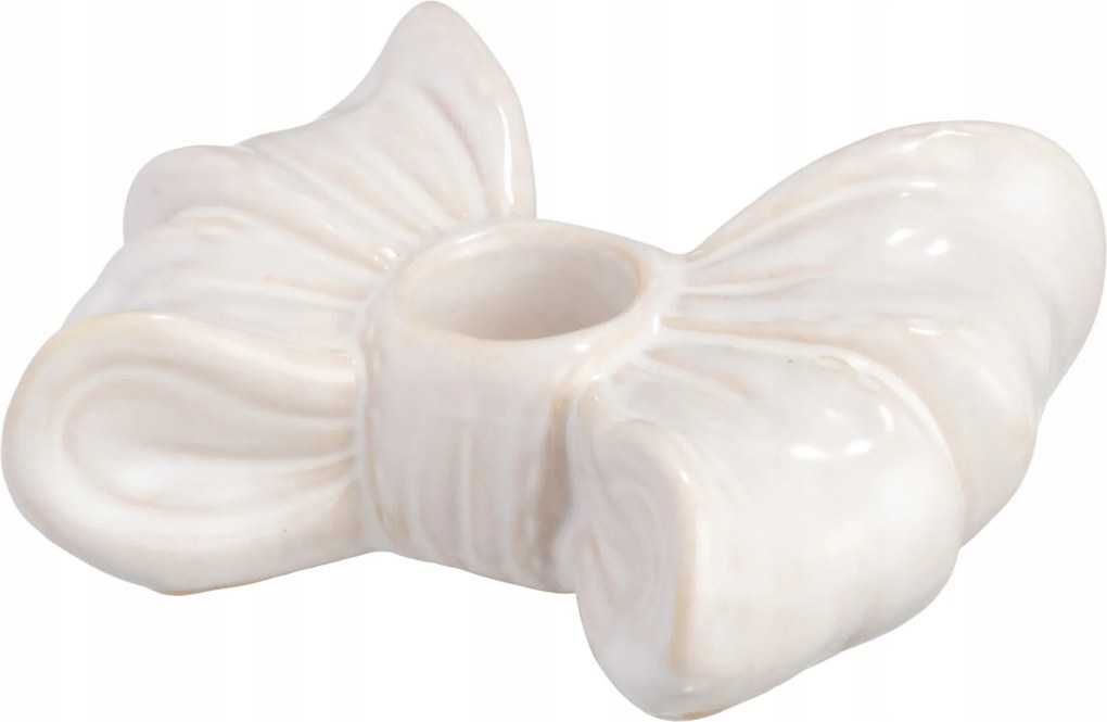 Kerámia Gyertyatartó Masnis Fehér 9X10,5X4 CM Beltéri