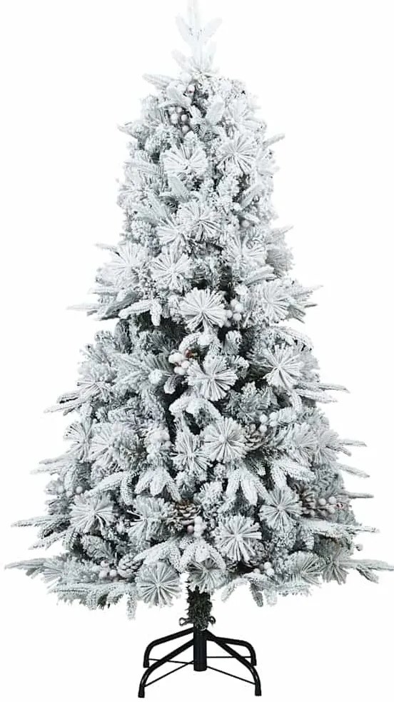 Műanyag Rugalmas Karácsonyfát Havas Flokkal Fehér 120 cm