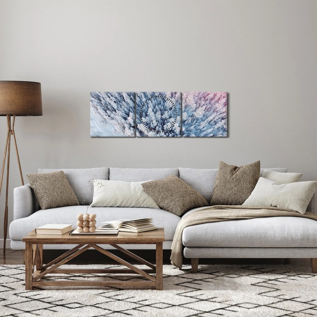 Havas fák képe (órával) (90x30 cm)