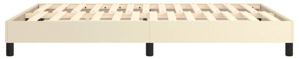 krémszínű műbőr rugós ágykeret 140x200 cm