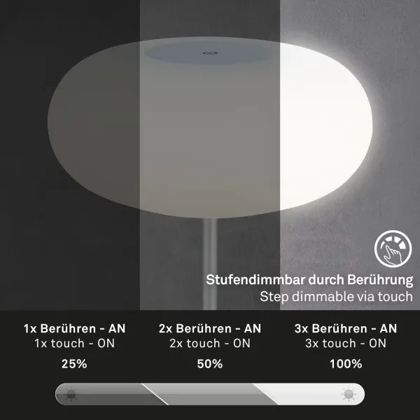 Brilo - LED dimmelhető, újratölthető kültéri asztali lámpa OLANA LED/3W/5V IP44