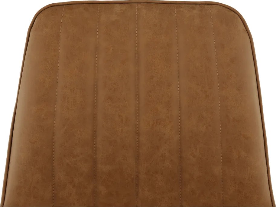 Szék, ekobőr barna camel/fekete, HAZAL