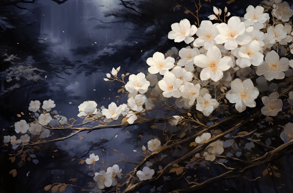 Poszter 86,4x56,8cm Fehér virágok a kertben