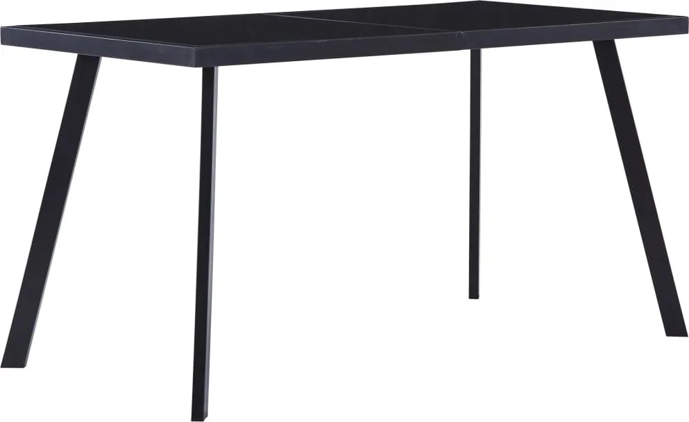 vidaXL fekete edzett üveg étkezőasztal 140 x 70 x 75 cm