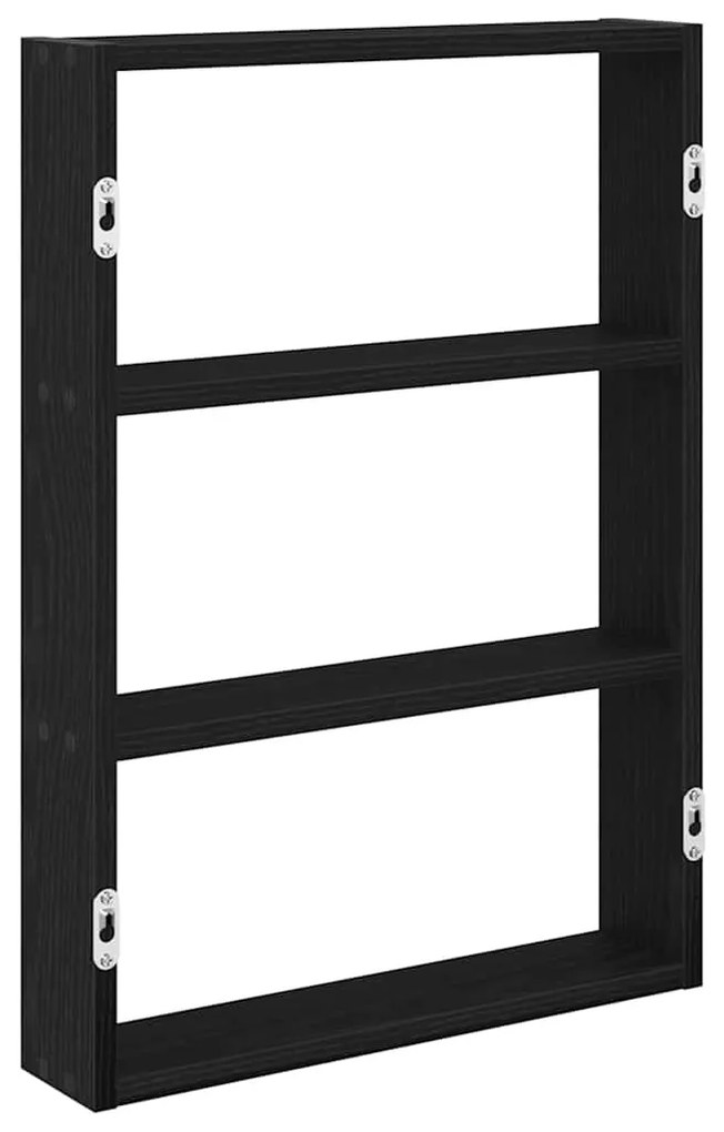 fekete szerelt fa fali polc 43 x 9 x 60 cm