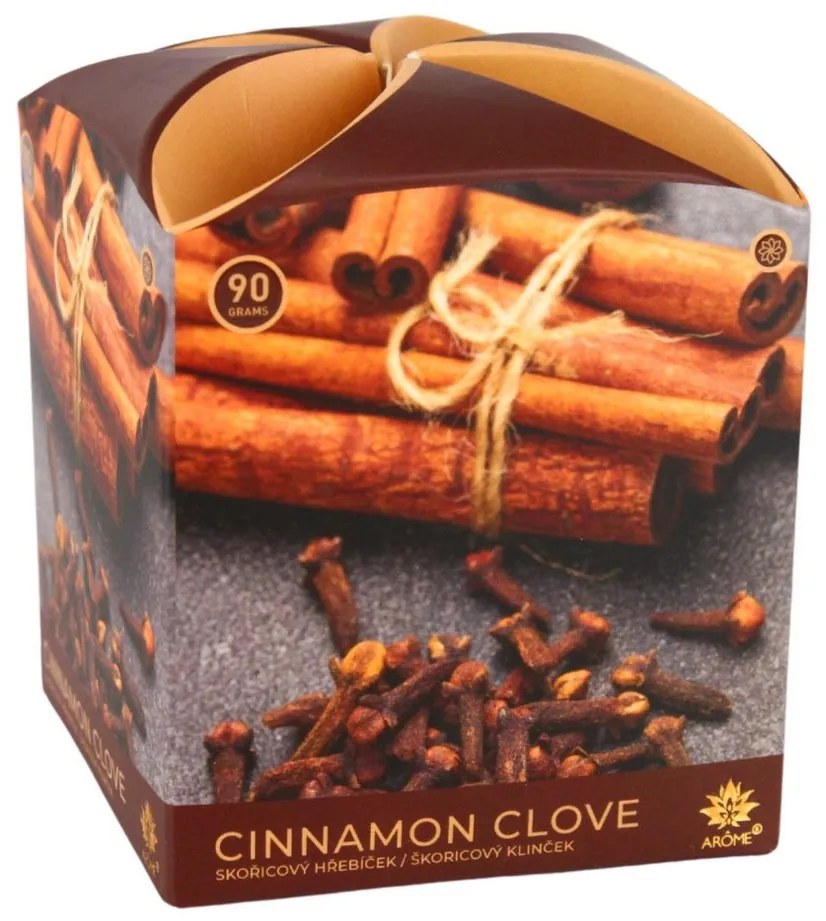 Arome Cinamon Clove illatgyertya üvegben, 90 g