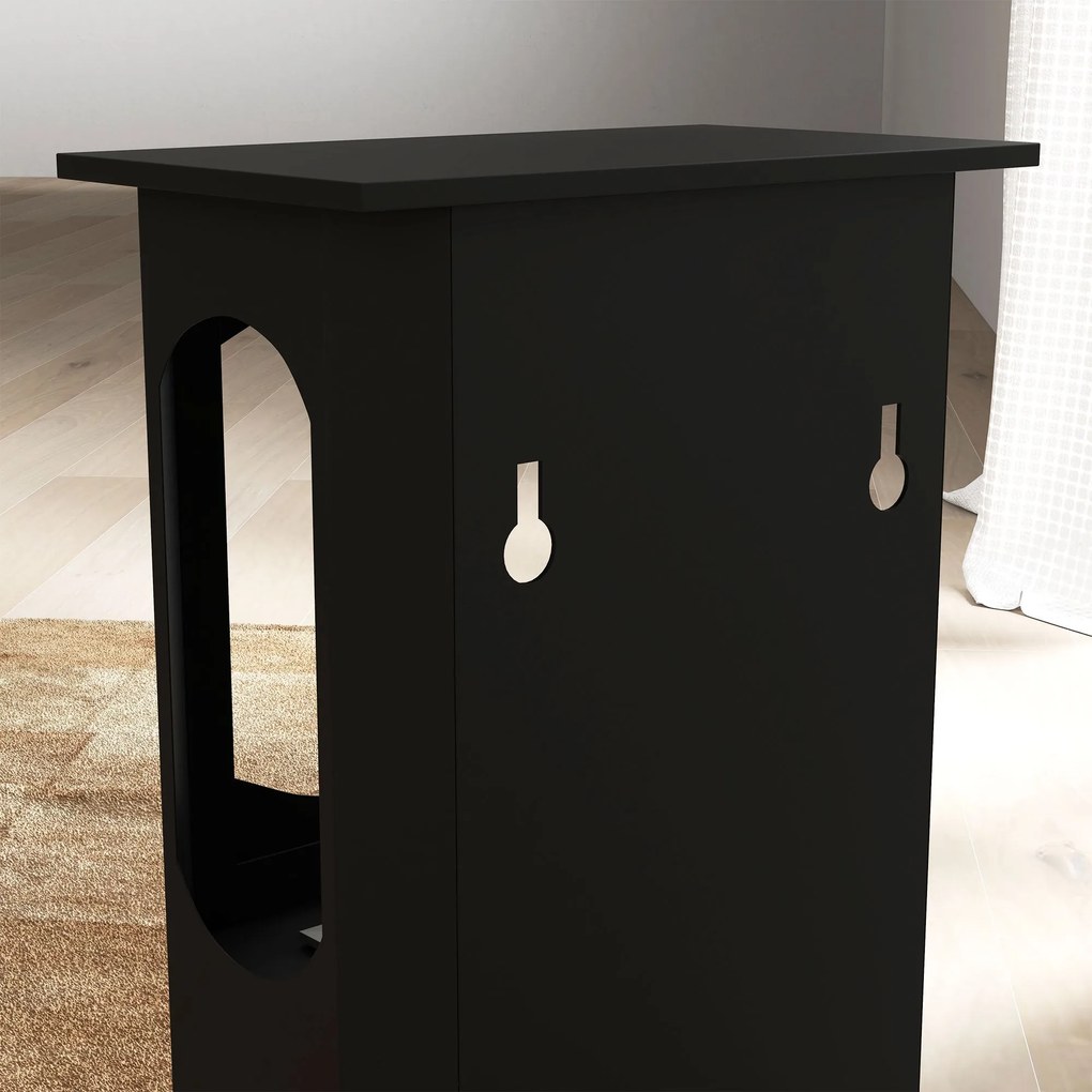 HOMCOM Modern Szabadonálló Bioetanol Kandalló 1.2L Tartállyal, Kb. 3 óra Égési Idő, 20-25 m² Terület Lefedése, 43 x 25 x 68 cm Fekete | Aosom