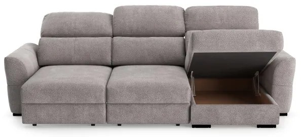 Univerzális sarokkanapé, kihúzható, háromszemélyes, tárolórekesszel TRENTO taupe
