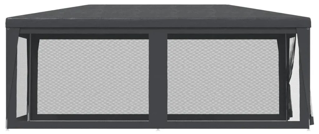 antracitszürke HDPE rendezvénysátor 6 hálós oldalfallal 3x6 m