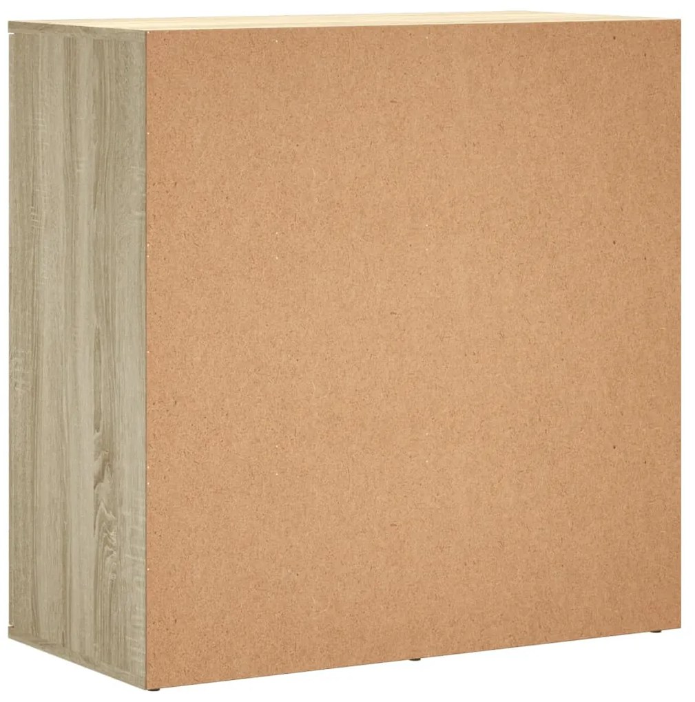 2 db sonoma tölgy színű szerelt fa tálalóasztal 79 x 38 x 80 cm