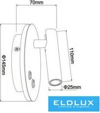UNIVERSO Fali lámpa 8w 720lm 3000K IP20 fehér 2 év