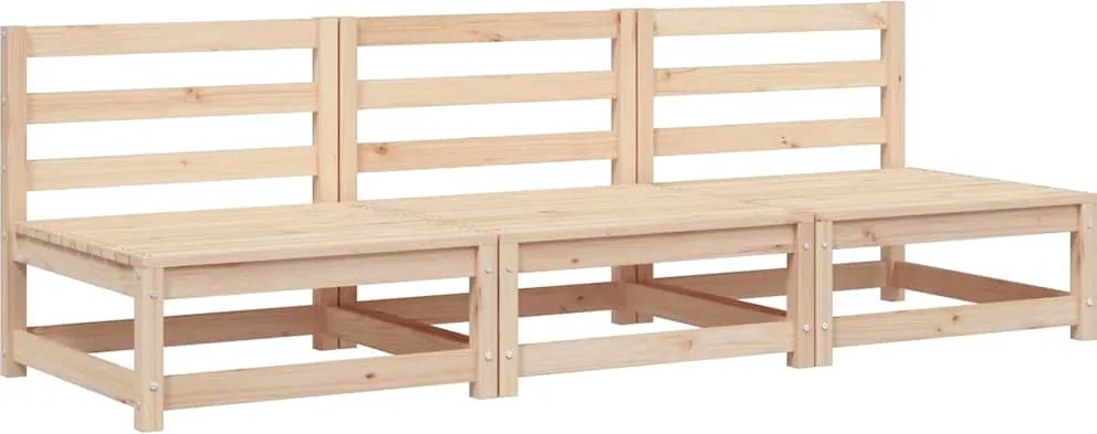 vidaXL 3 db tömör fenyőfa karfa nélküli kerti kanapé 70 x 70 x 67 cm