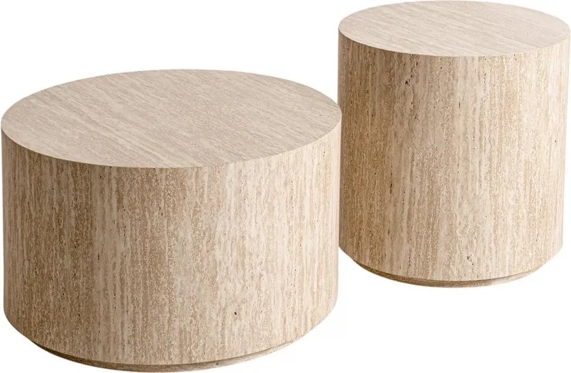 Novula kerek dohányzóasztal 60 és 45 cm - travertin