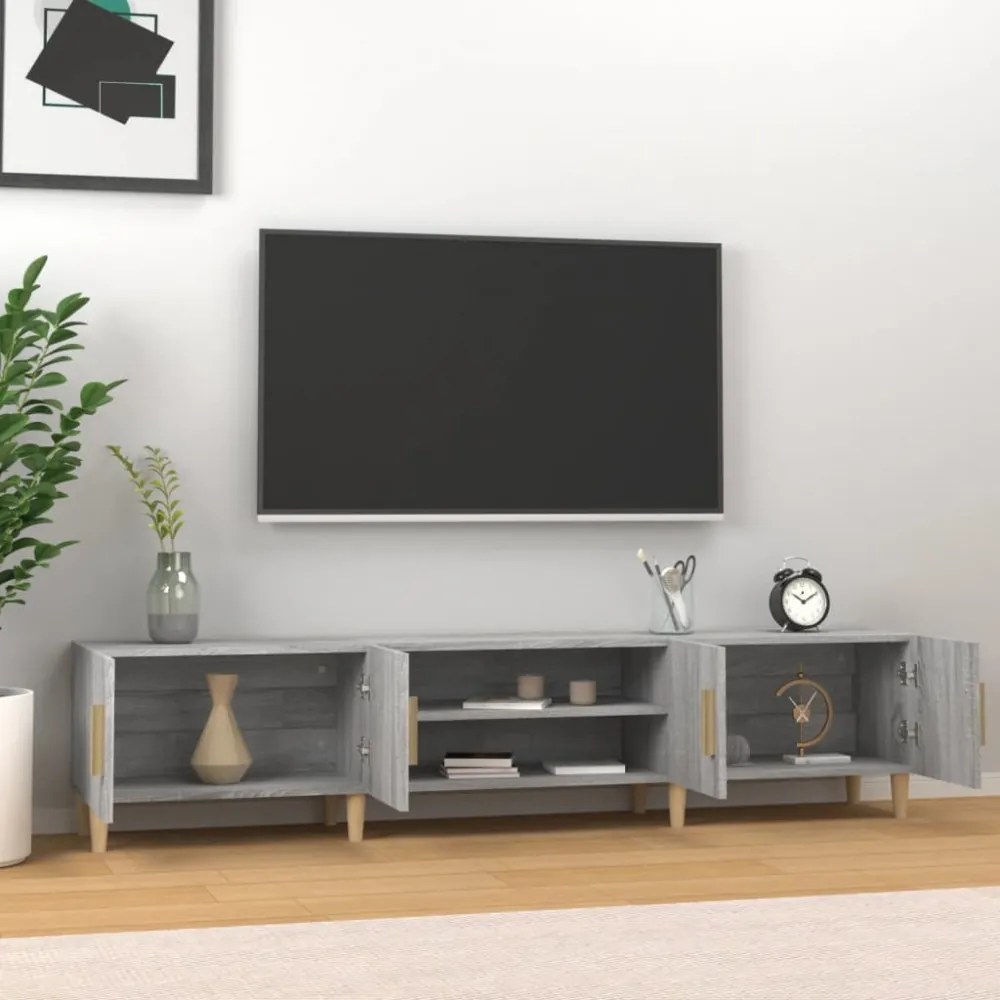 szürke sonoma színű szerelt fa TV-szekrény 180 x 31,5 x 40 cm