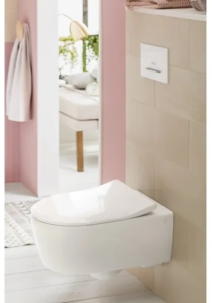 Villeroy & Boch 5656RS01 - AVENTO falra szerelhető WC SoftClose ülőkével, kerámia/fehér