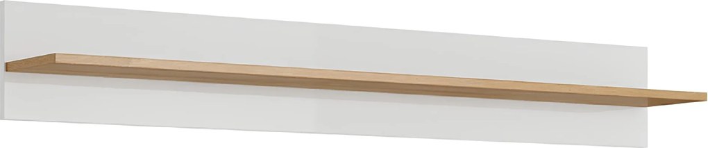 Polc, fehér/tölgy grandson/magasfényű fehér, CITY