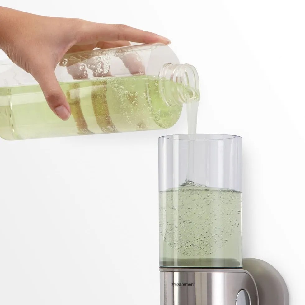 Ezüstszínű fali szappanadagoló rozsdamentes acélból 1,32 l - simplehuman
