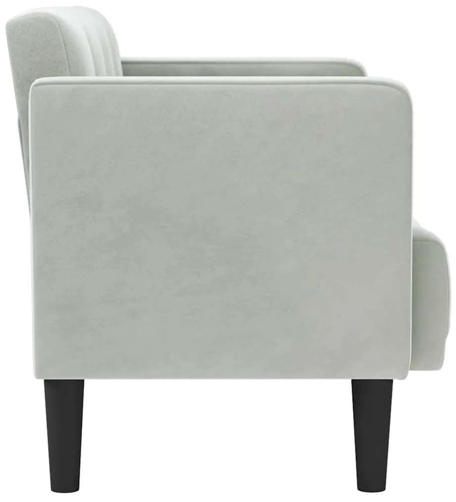 világosszürke bársony loveseat kanapé 111 cm