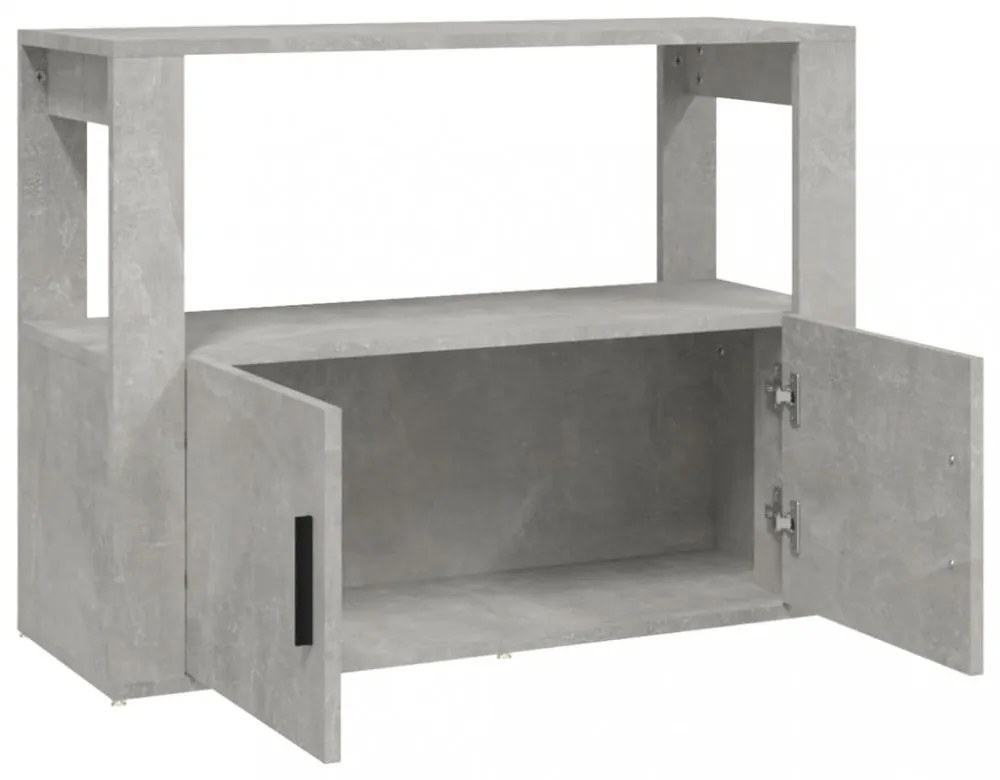 betonszürke szerelt fa tálalószekrény 80x30x60 cm