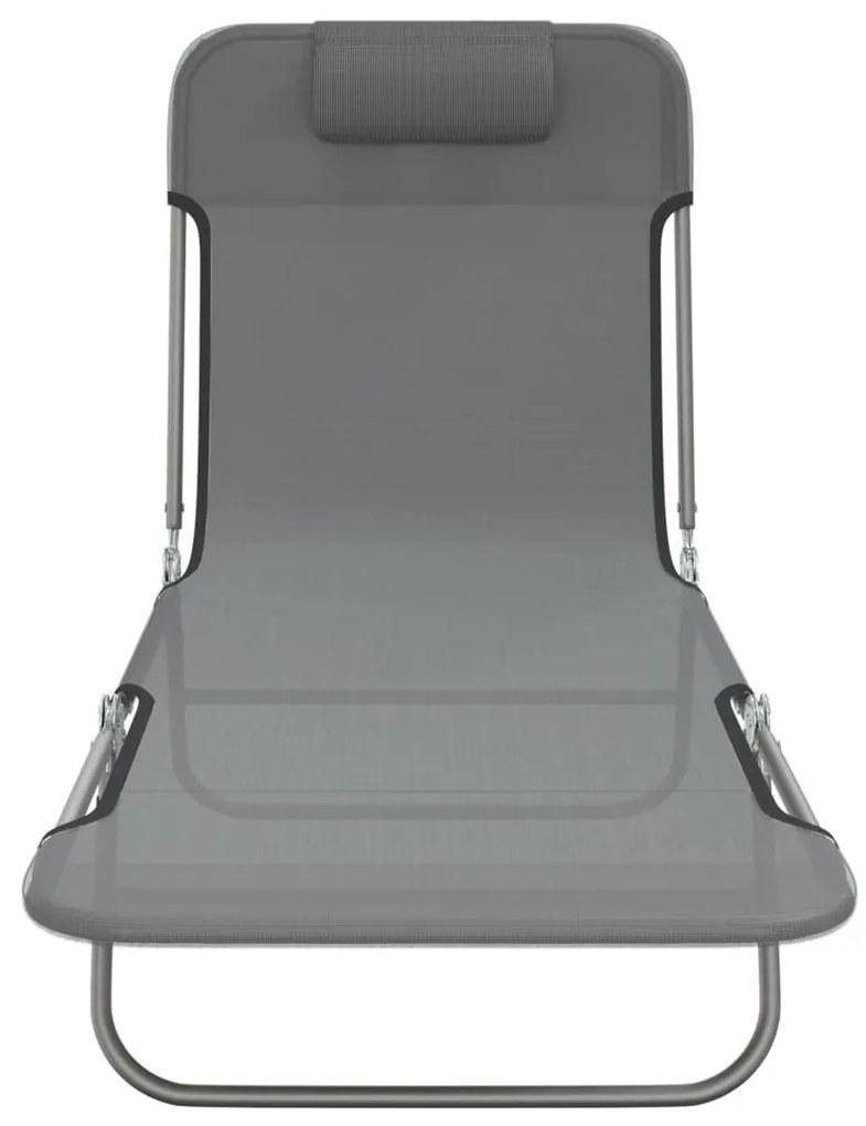 2 db szürke textilén és acél összecsukható napágy