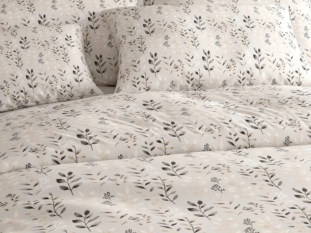 Krepp ágynemű SALVIA POLY szürkésbarna Ágyneműhuzat mérete: 70 x 90 cm | 140 x 200 cm